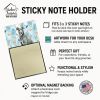 Gray Irish Wolfhound Coworker Watercolor Sticky Note Holder Refillable Dispenser Desk Accessory 3x3 Pad Gift