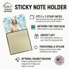 Bracco Italiano Coworker Watercolor Sticky Note Holder Refillable Dispenser Desk Accessory 3x3 Pad Gift