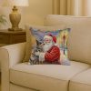 Australian Cattle Dog with Santa Claus Throw Pillow Decorative Indoor Outdoor Accent Cushion for Couch, Bed or Patio, 18Hx18W