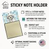 White with Gray Coton de Tulear Coworker Watercolor Sticky Note Holder Refillable Dispenser Desk Accessory 3x3 Pad Gift