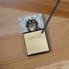 Black and Tan Pekingese Coworker Watercolor Sticky Note Holder Refillable Dispenser Desk Accessory 3x3 Pad Gift