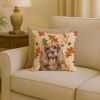 Ruby Cavalier Spaniel Heirloom Fall Throw Pillow Decorative Indoor Outdoor Accent Cushion for Couch, Bed or Patio, 18Hx18W