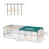 Green Small Animal Cage with Roof for Chicken Rabbits Chinchillas 73'' X 30'' X 20'' Indoor Outdoor