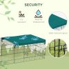 Green Small Animal Cage with Roof for Chicken Rabbits Chinchillas 73'' X 30'' X 20'' Indoor Outdoor