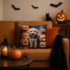 Labradoodle Puppy Halloween Throw Pillow Machine Washable, Indoor Outdoor Decorative Pillow for Couch, Bed or Patio, 18Hx18W