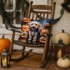 Labradoodle Puppy Halloween Throw Pillow Machine Washable, Indoor Outdoor Decorative Pillow for Couch, Bed or Patio, 18Hx18W