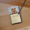 Red Chow Chow Coworker Watercolor Sticky Note Holder Refillable Dispenser Desk Accessory 3x3 Pad Gift