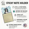 Black Bearded Collie Coworker Watercolor Sticky Note Holder Refillable Dispenser Desk Accessory 3x3 Pad Gift