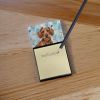 Wirehaired Red Dachshund Coworker Watercolor Sticky Note Holder Refillable Dispenser Desk Accessory 3x3 Pad Gift