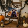 Chocolate Labrador Retriever Puppy Halloween Throw Pillow Machine Washable, Indoor Outdoor Decorative Pillow for Couch, Bed or Patio, 18Hx18W