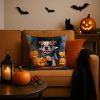 English Bulldog Puppy Halloween Throw Pillow Machine Washable, Indoor Outdoor Decorative Pillow for Couch, Bed or Patio, 18Hx18W