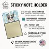Blue Merle Cardigan Welsh Corgi Coworker Watercolor Sticky Note Holder Refillable Dispenser Desk Accessory 3x3 Pad Gift