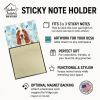 Red and White Basset Hound Coworker Watercolor Sticky Note Holder Refillable Dispenser Desk Accessory 3x3 Pad Gift