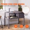 Tortoise Habitat, Wooden Tortoise House Indoor & Outdoor, Rolling Tortoise Enclosure with Light Stand