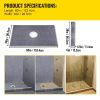 Shower Curb Kit, 38"x60" Watertight Shower Curb Overlay with 4" PVC Central Bonding Flange, 4" Stainless Steel Grate