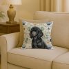 Standard Black Poodle Coastal Sea Glass Throw Pillow Decorative Indoor Outdoor Accent Cushion for Couch, Bed or Patio, 18Hx18W