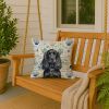 Black English Cocker Spaniel Coastal Sea Glass Throw Pillow Decorative Indoor Outdoor Accent Cushion for Couch, Bed or Patio, 18Hx18W