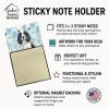 Black and White English Springer Spaniel Coworker Watercolor Sticky Note Holder Refillable Dispenser Desk Accessory 3x3 Pad Gift