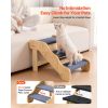 Wood Pet Stairs, 3-Step Dog Stairs for High Beds, Sofa & Cars, 150lbs Load Capacity, Non-Slip Surface