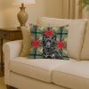 Mudi Christmas PoinsettIas Throw Pillow Decorative Indoor Outdoor Accent Cushion for Couch, Bed or Patio, 14Hx14W