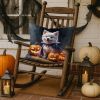 American Eskimo Puppy Halloween Throw Pillow Machine Washable, Indoor Outdoor Decorative Pillow for Couch, Bed or Patio, 18Hx18W