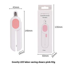 Pet LED Labor-saving Cat Nail Scissors (Option: Pink 15cm-Pet Nail Clippers)