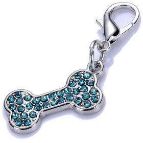 Pet Festive Dress Up Bone Pendant Tag Collar Accessories (Color: Blue)
