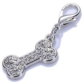 Pet Festive Dress Up Bone Pendant Tag Collar Accessories (Color: White)