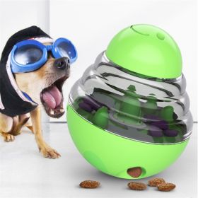 Interactive Treat-Dispensing Tumbler Toy for Dogs & Cats (Color: Green)
