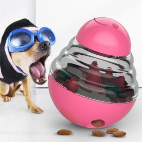 Interactive Treat-Dispensing Tumbler Toy for Dogs & Cats (Color: Pink)