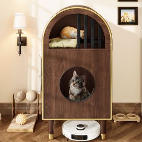 Cat Litter Box Enclosure , 2-in-1 Condo Cat Bed, Cat Shelter Furniture with Two-Level Cozy Haven for 2 Cats, Cute Kitty Condo for Sleeping (Title: Default Title)