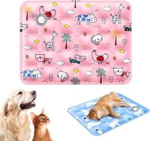 120*70cm Dog Cooling Mat, 2026 New Summer Pet Mats, Portable Pet Cooling Pad for Travel, Washable Gel Coolings Mat for Dogs and Cats Indoor Outdoor (Color: Pink)