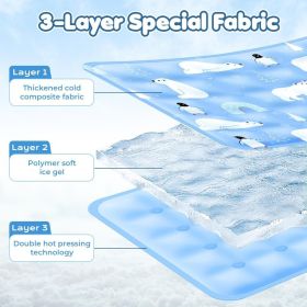90*60cm Dog Cooling Mat, 2026 New Summer Pet Mats, Portable Pet Cooling Pad for Travel, Washable Gel Coolings Mat for Dogs and Cats Indoor Outdoor (Color: polar world)