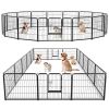 Dog Playpen Indoor Fence Height Metal Exercise Pen with Door Small Puppy/Medium/Large Dogs Animal Pet for Outdoor, Garden, Yard