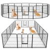 Dog Playpen Indoor Fence Height Metal Exercise Pen with Door Small Puppy/Medium/Large Dogs Animal Pet for Outdoor, Garden, Yard