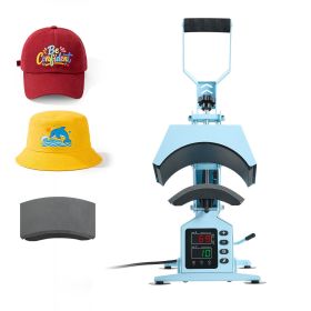 Hat Heat Press Machine, with 2 Interchangeable Platens and Caps Stretcher, Precise Temperature & Time Control, Heat Press for Hats and Caps (Default: Default)