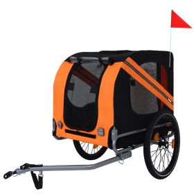 Large Folding Bike Trailer for Dogs – 66LB Capacity All-Terrain Pet Carrier, Durable Steel Frame for Cycling, Jogging, Camping & Outdoor Adventures (Color: as Pic)