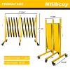 Metal Expandable Barricade,Folding Security Gate Safety Barrier with Casters,Mobile Barrier Gate, Adjustable Traffic Fence for Road Construction