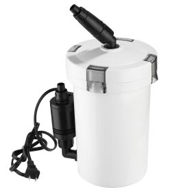 3-Stage External Canister Filter for Aquarium Fish Tank with 600L/H Flow Rate 35.4in Max Height 6W Easy Installation Silent (Color: White, size: One Size)