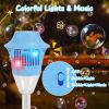2Pack 3 In 1 Standing Bubble Machines with Colorful Lights and Music Rechargeable Bubble Maker Stands with 2 Modes 3 Adjustable Height for Party Weddi