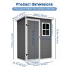 4.6x2.4 FT Resin Outdoor Storage Shed with Hydraulic Lid & Ramp Lockable Horizontal Storage Cabinet for Garden Tools Firewood Outdoor Supplies and Pet