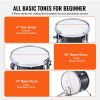 Kids Drum Set, 3-Piece, 14 in Beginner Drum Set with Adjustable Throne Cymbal Pedal Two Pairs of Drumsticks