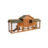 79.5" Extra Large Bunny Cage with 2 Runs House Small Animal Habitats for Guinea Pigs Hamster Removable Tray Two Tier Waterproof Roof Pet Supplies Cott